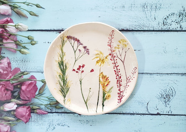 Ceramic botanical plate Housewarming gift