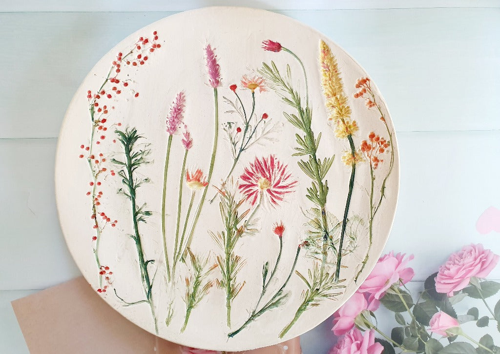 Ceramic floral botanical plate Housewarming gift – Ceramics By Orly