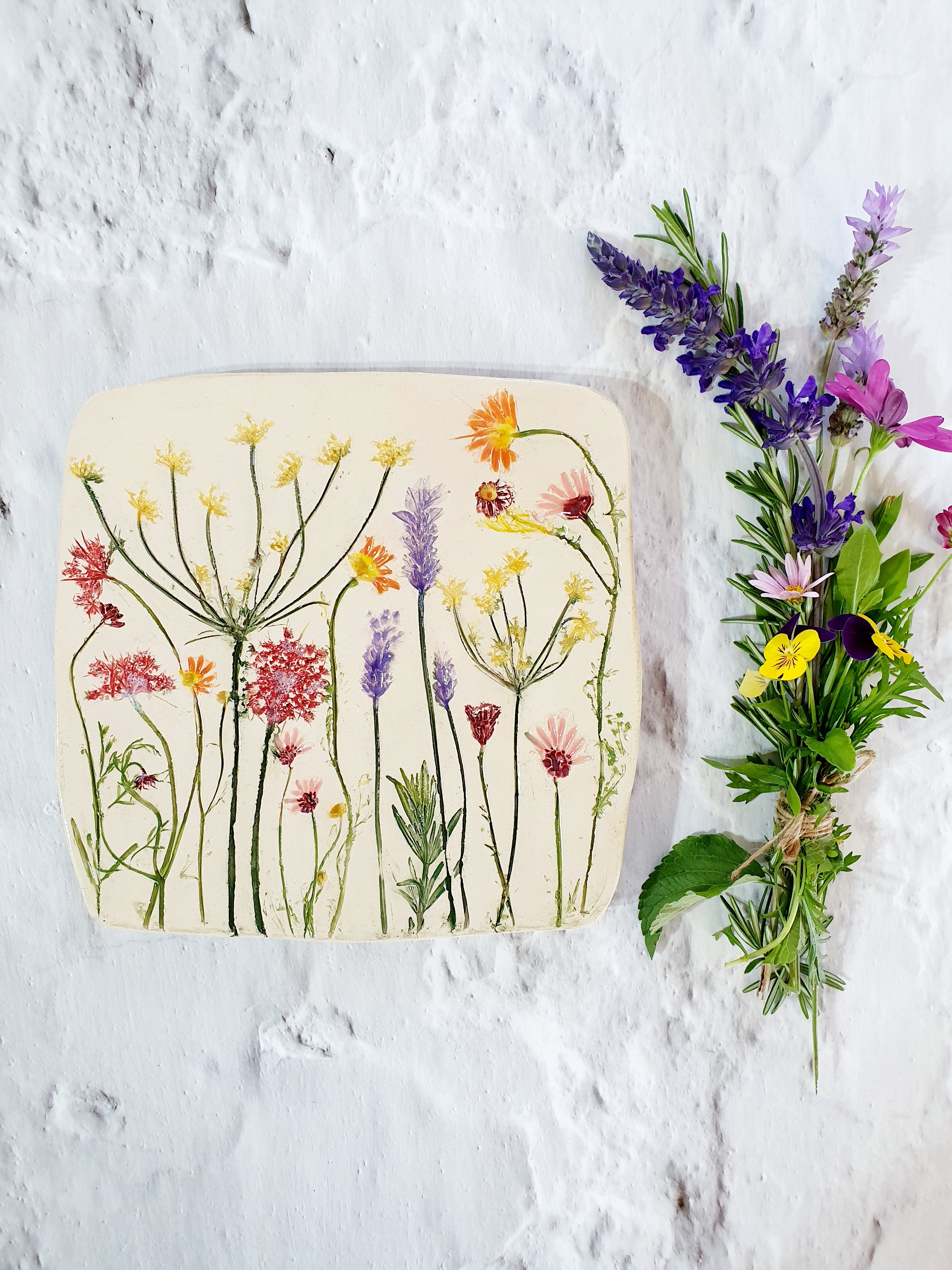 Ceramic centerpiece Handmade ceramic floral botanical plate – Ceramics ...