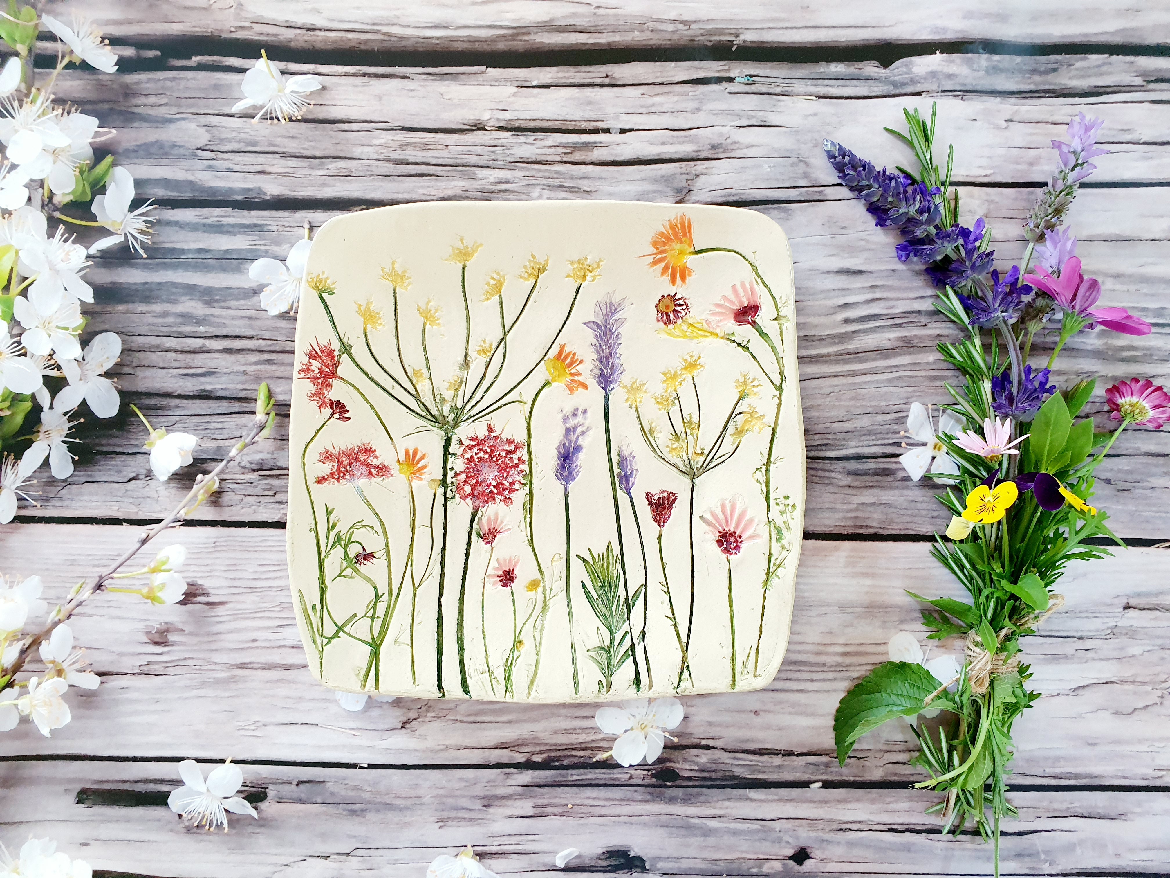 Ceramic centerpiece Handmade ceramic floral botanical plate – Ceramics ...