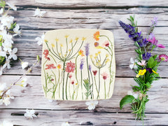 Ceramic centerpiece Handmade ceramic floral botanical plate