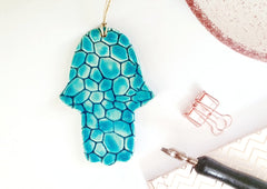 Handmade ceramic Hamsa