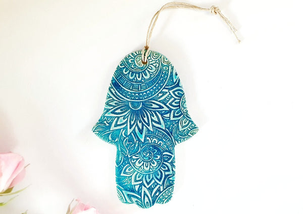 Hamsa art for home Turquoise Hamsa