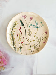 Pressed flowers plate