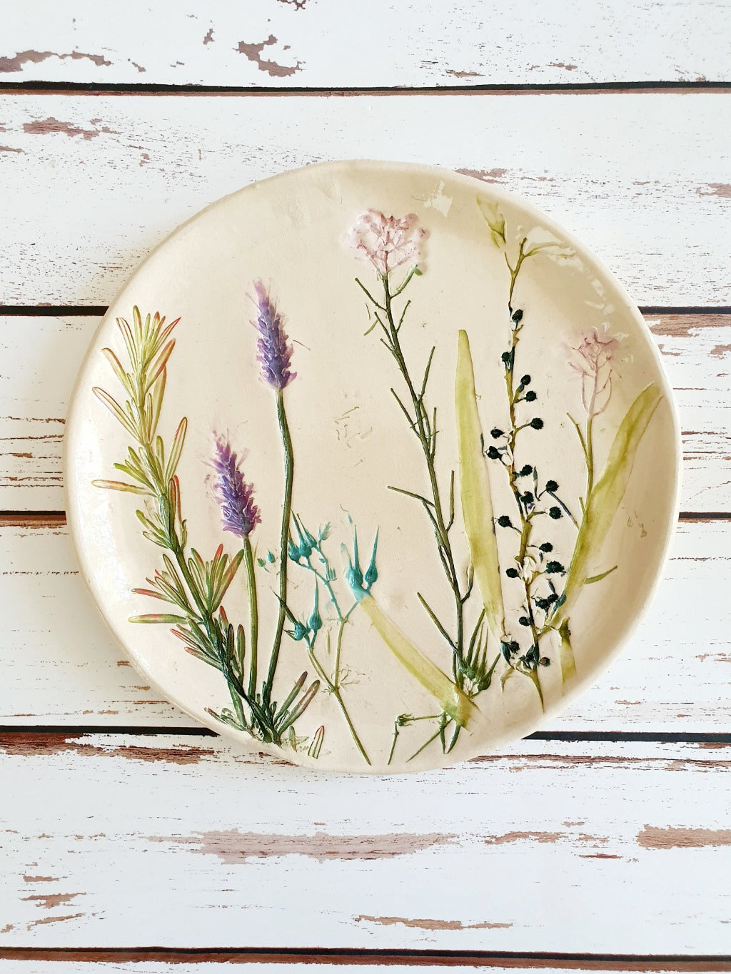 Ceramic Handmade Botanical plate – Ceramics By Orly
