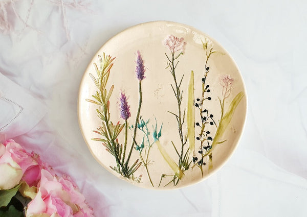 Ceramic Handmade Botanical plate