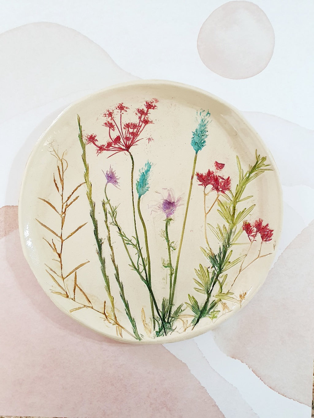 One Of A kind botanical decorative plate – Ceramics By Orly
