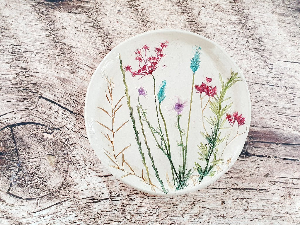 One Of A kind botanical decorative plate – Ceramics By Orly