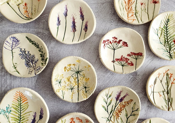 Ceramic handmade botanical bowls