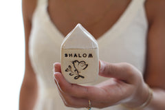 Shalom miniature house Israel gifts - Ceramics By Orly
 - 1