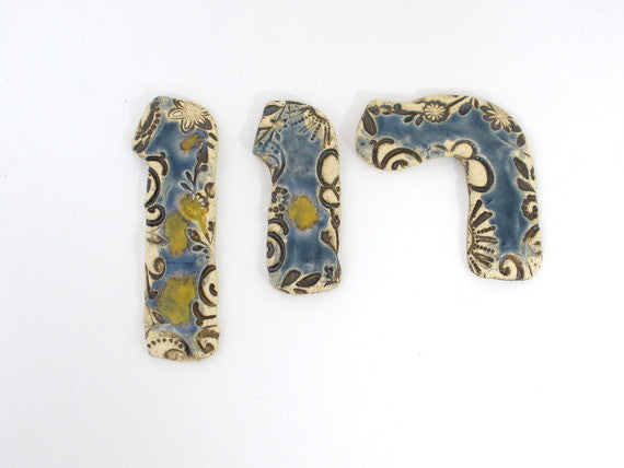 Designed Hebrew letters in a color of your choice - Ceramics By Orly
 - 1