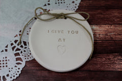 I give you my heart Wedding ring dish - Ceramics By Orly
 - 3