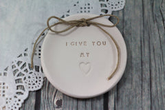 I give you my heart Wedding ring dish - Ceramics By Orly
 - 4