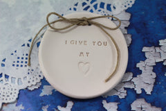 I give you my heart Wedding ring dish - Ceramics By Orly
 - 5