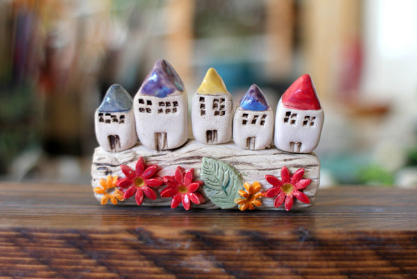 Colorful set of miniature houses