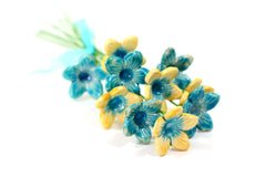 Aqua turquoise flowers bouquet - Ceramics By Orly
 - 2