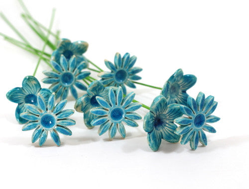 Aqua turquoise flowers bouquet