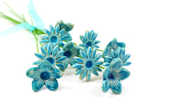 Aqua turquoise flowers bouquet - Ceramics By Orly
 - 3