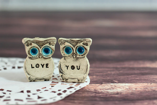 Love you owls Wedding cake topper