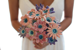 White Bridal bouquet, Wedding bouquet Shabby chic wedding Wedding flowers - Ceramics By Orly
 - 5