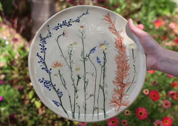Handmade botanical plate