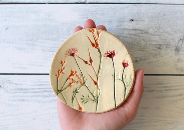Handmade ceramic botanical bowl
