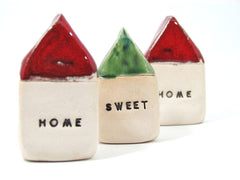 HOME SWEET HOME set of rustic ceramic houses in colors of your choice - Ceramics By Orly
 - 3