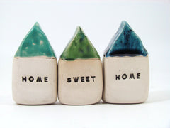 HOME SWEET HOME set of rustic ceramic houses in colors of your choice - Ceramics By Orly
 - 2