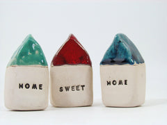 HOME SWEET HOME set of rustic ceramic houses in colors of your choice - Ceramics By Orly
 - 1
