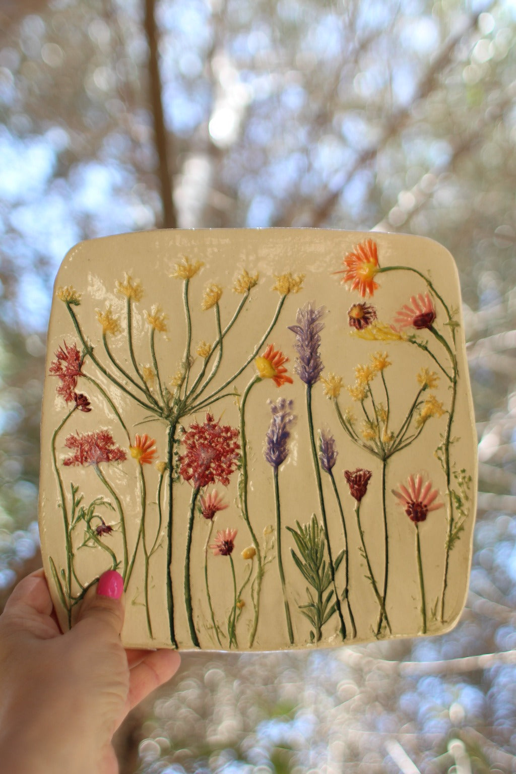 Ceramic centerpiece Handmade ceramic floral botanical plate – Ceramics ...