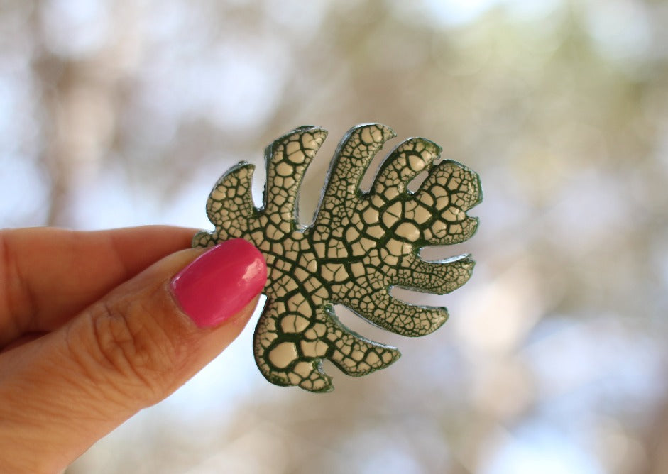 ceramic monstera leaf Variegated monstera Ceramic Monstera leaves