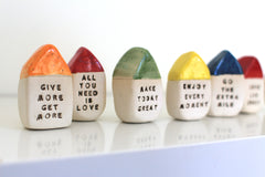 Inspirational quote Motivational quotes Personal gift Miniature house Work hard stay humble - Ceramics By Orly
 - 4