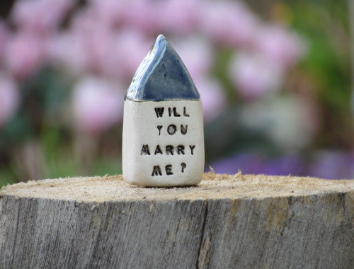 Will you marry me miniature house - Ceramics By Orly
 - 1