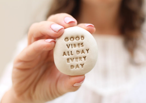 Unique Handmade Ceramic Quote Pebbles