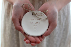 Love of My Life wedding ring dish Ring bearer - Ceramics By Orly
 - 1