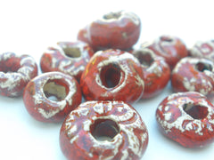 Red ceramic beads - Ceramics By Orly
 - 4
