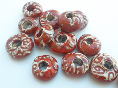 Red ceramic beads - Ceramics By Orly
 - 3