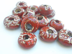 Red ceramic beads - Ceramics By Orly
 - 2