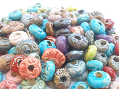 Turquoise and brown ceramic beads - Ceramics By Orly
 - 1