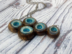 OOAK turquoise and brown ceramic jewelry - Ceramics By Orly
 - 5