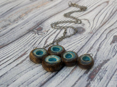 OOAK turquoise and brown ceramic jewelry - Ceramics By Orly
 - 4