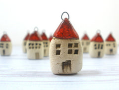 Miniature house pendant in a color of your choice - Ceramics By Orly
 - 1