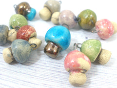 Miniature mushroom charm in a color of your choice - Ceramics By Orly
 - 5