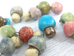 Miniature mushroom charm in a color of your choice - Ceramics By Orly
 - 4