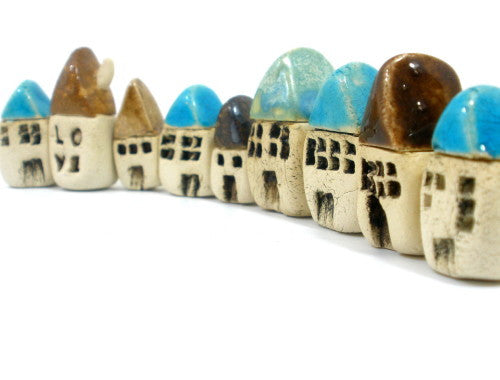 A set of 3 miniature houses - Ceramics By Orly
 - 1