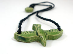 Black and green ceramic bird necklace - Ceramics By Orly
 - 2