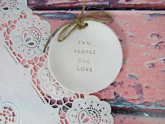 Two people one love Wedding ring dis - Ceramics By Orly
 - 3