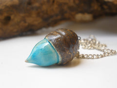 Acorn Jewelry – OOAK ceramic acorn necklace in a color of your choice - Ceramics By Orly
 - 5