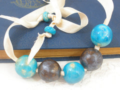 Beaded ceramic necklace in a color of your choice - Ceramics By Orly
 - 2