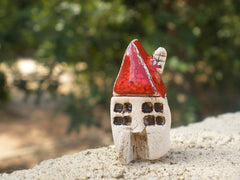 A tiny rustic ceramic beach cottage in a color of your choice - Ceramics By Orly
 - 6